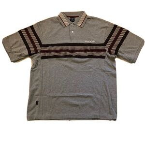 Sean John Gray Brown and Black Polo Shirt with Stripes Size XL